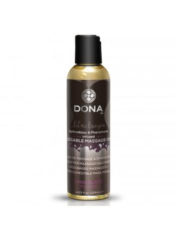 Масажне масло DONA Kissable Massage Oil Chocolate Mousse підходить для оральних ласк, 110мл