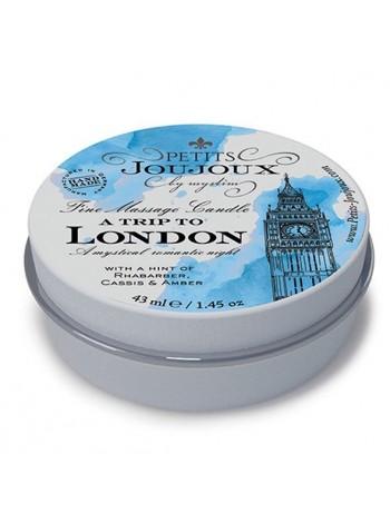 Massage candle with Aphrodisiacs Petits Joujoux - London - Rhubarb, Cassis and Ambra, 43ml