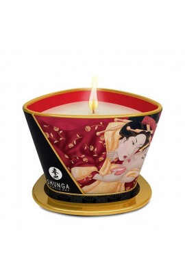 Массажная свеча с ароматом клубники Shunga Massage Candle - Sparkling Strawberry Wine, 170мл