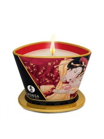 Масажна свічка з ароматом полуниці Shunga Massage Candle - Sparkling Strawberry Wine, 170мл