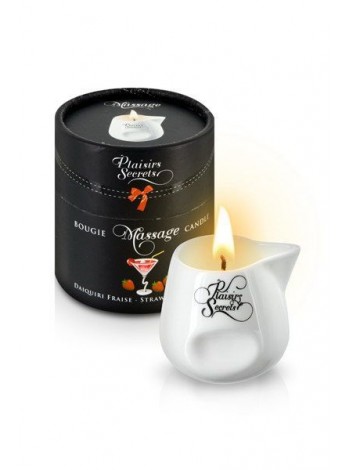 Fragrant Massage Candle in Ceramic Capacity Plaisirs Secrets Strawberry Daiquiri, 80ml