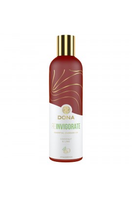 Natural massage oil with Essential oils DONA REINVIGORATE - COCONUT & Lime (Coconut, Lime)