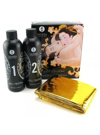 Гель для NURU масажу Shunga Oriental Body-to-Body - Melon Mango, 2x225мл + простирадло