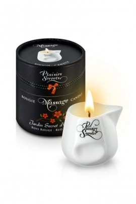 Massage candle with mahogany fragrance Plaisirs secrets Red Wood, 80ml