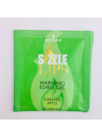 Массажный гель-пробник  Sensuva - Sizzle Lips Caramel Apple (Карамель/Яблоко)
