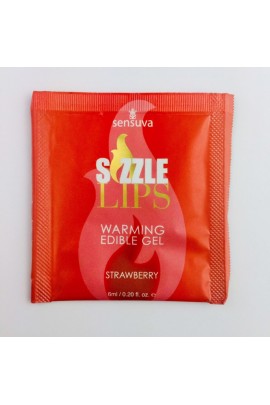 Массажный гель Sensuva - Sizzle Lips Strawberry (пробник)