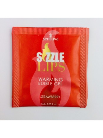 Масажний гель Sensuva - Sizzle Lips Strawberry (пробник)