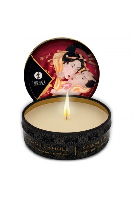 Массажная свеча с афродизиаками Shunga Mini Massage Candle - Sparkling Strawberry Wine, 30мл