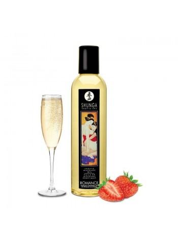 Натуральное масло для массажа Shunga Romance - Sparkling Strawberry Wine (Клубничное шампанское)
