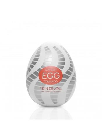 Masturbator-ovate Tenga egg Tornado with spiral-geometric relief
