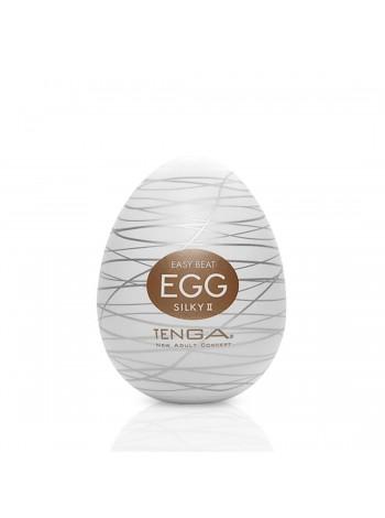 Мастурбатор-яйце Tenga Egg Silky II з рельєфом у вигляді павутини