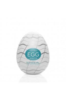 Masturbator-ovate Tenga egg wavy II with double wavy relief