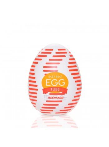 Мастурбатор-яйцо Tenga Egg Tube, рельеф с продольными линиями