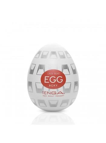 Masturbator-ovate Tenga egg boxy with geometric relief