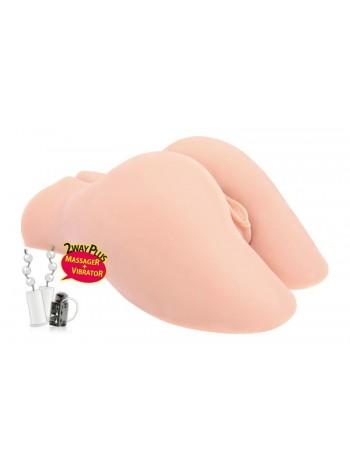 Мастурбатор попка Kokos Big Hip Hera Deluxe с вибрацией и массажем, два входа: вагина и попка