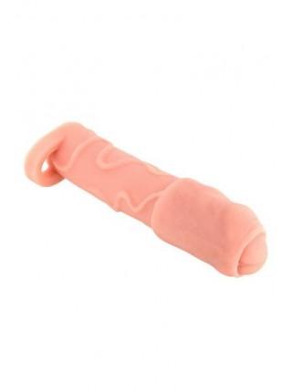 Насадка на член с закрытой головкой и кольцом для мошонки Real Body - Real Extender DICKY