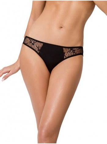 Трусики-слипы с кружевной сеточкой Dina Thong black XXL/XXXL - Passion