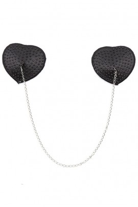 Black stickers on the chest with a chain