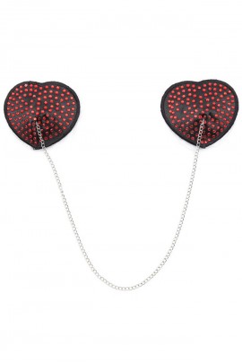 Красные наклейки на грудь с цепочкой