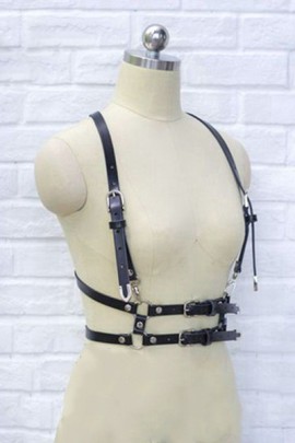 Чорна шкіряна портупея