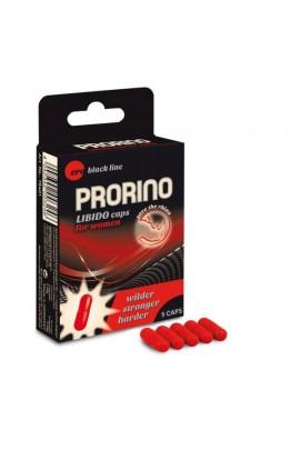 Збуджуючі капсули для жінок ERO PRORINO black line Libido, 5 капсул
