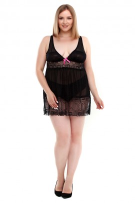 Сексуальный черный пеньюар