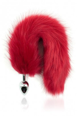 Anal plug 9x4 cm, with tail