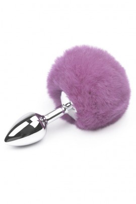 Анальная пробка с пушистым сиреневым хвостиком