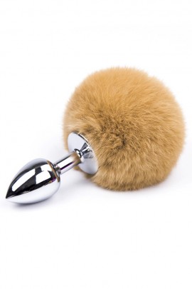 Анальная пробка с пушистым коричневым хвостиком