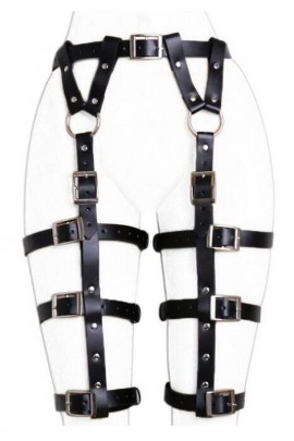 Шкіряні ремені на ноги з заклепками