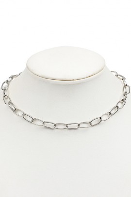 Silver chain on the neck