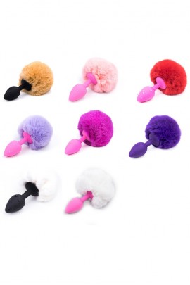 Silicone Anal Cork with Fluffy Tail