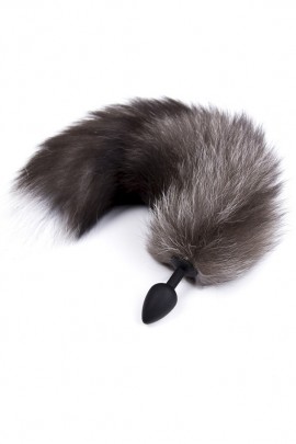 Силіконова анальна втулка з пухнастим хвостом