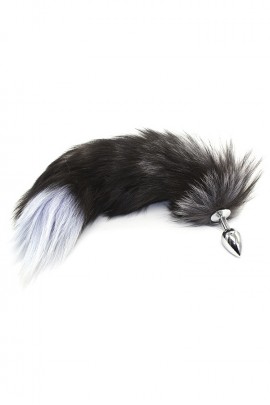 Металлическая анальная пробка с пушистым хвостом