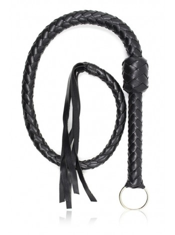 Black leather braided whip