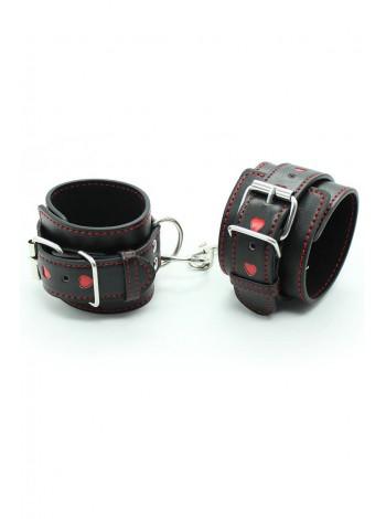 Leather Handcuffs with Hearts