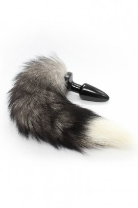 Силиконовая анальная пробка с хвостом