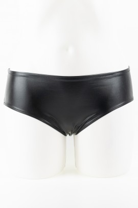 Black boxer panties with cut