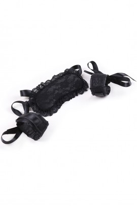 Fabric set of handcuffs with mask
