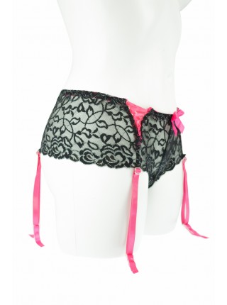 Кружевные трусики с подвязками