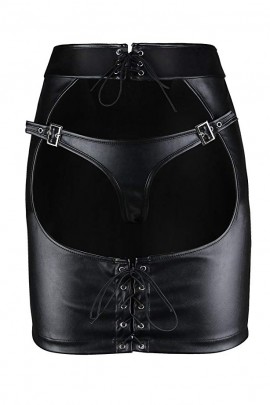 Frank leather skirt with open buttocks