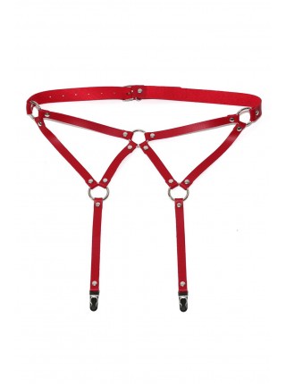 Кожаный пояс с двумя подвязками для чулок