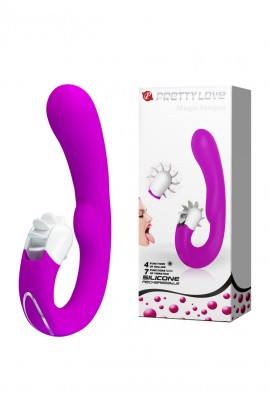 Вибратор со стимулятором точки G и клитора  Magic Tongue 