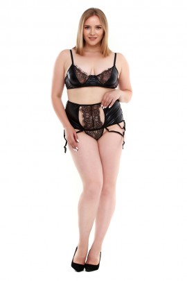 Черный виниловый комплект белья  Virta 