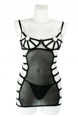 Полупрозрачный пеньюар с тесемками Mistra