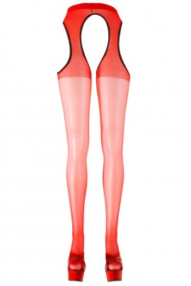 Красные колготки с вырезом Sex-Strumpfhose