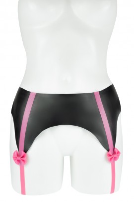 Латексный пояс для чулок с подвязками