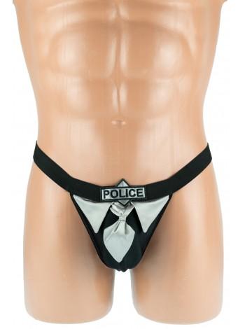 Men's thongs with stripe police