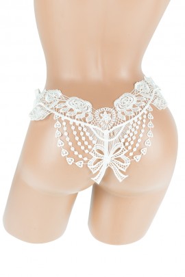 Білі трусики з ажурною вишивкою