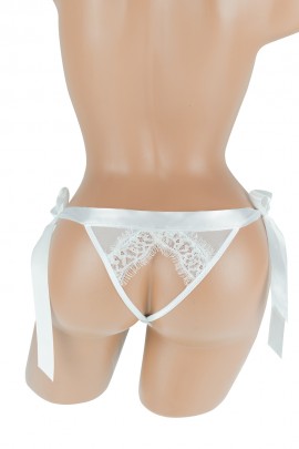 Женские кружевные белые трусики 